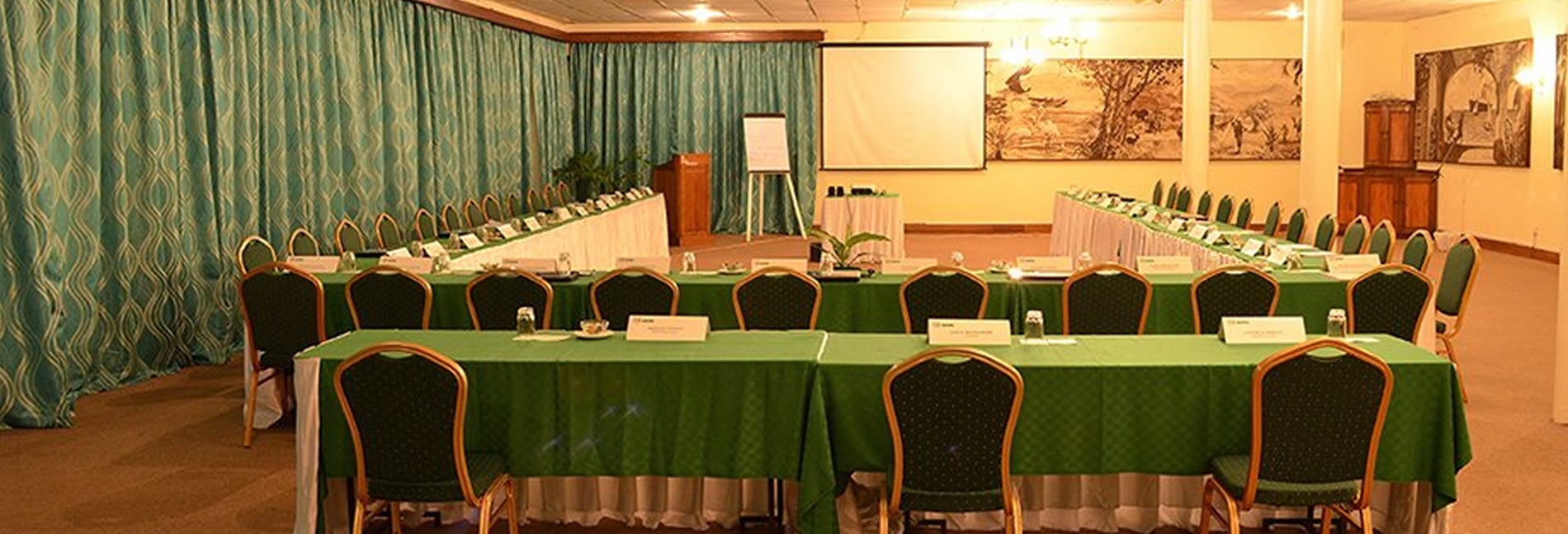 Conference seating facing the presentation area